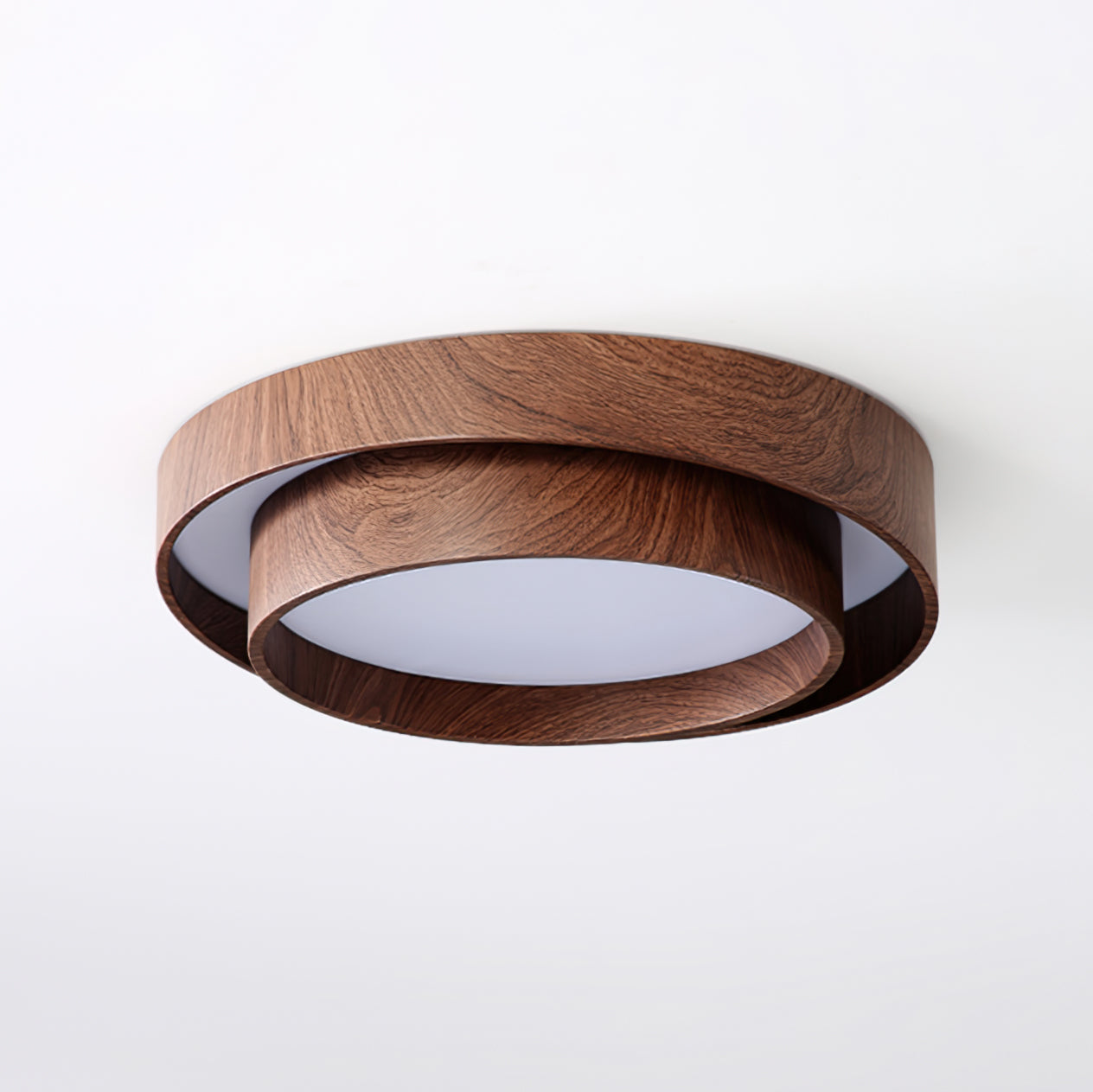 Muto Ceiling Light Double - Ring Walnut Color